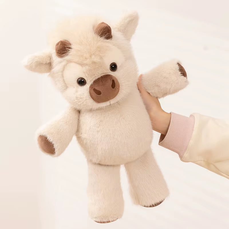 Adorable Highland Cattle Plush Toy 45Cm - Huggable Running Cow Stuffed Animal Made with Premium Soft Fabric, Soothing Companion